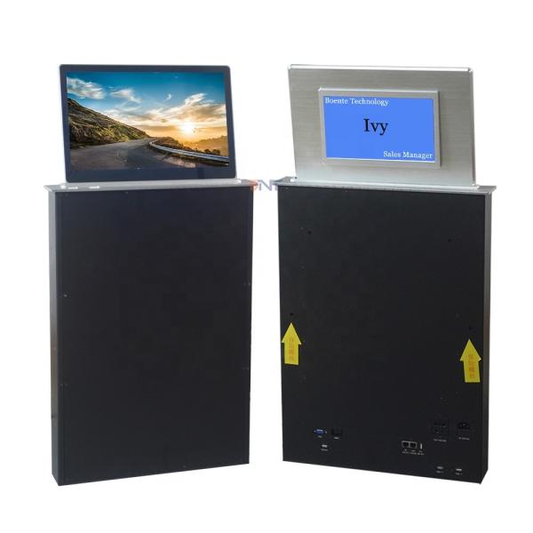 New design conference system lcd monitor lift mechanism with backside name