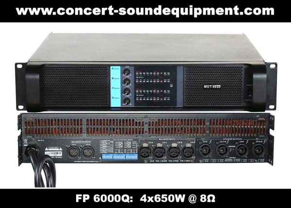 Cheap 4 Channel Switch Mode Amplifier / 4x650W FP 6000Q For Stage Monitor And Small Line Array Speaker for sale