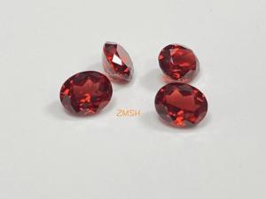 Quality Red Cut Synthetic Gem Stone Rectangle / Oval Shape Blue Sapphire Corundum Material wholesale