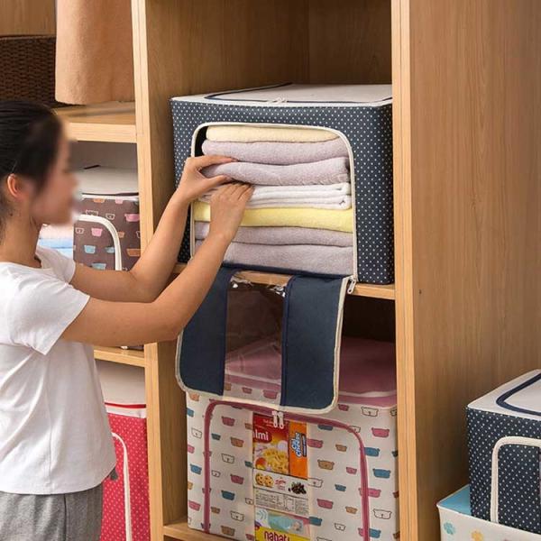 Cheap 100L Dustproof Fabric Storage Box With Lid , Stackable Storage Containers For Clothes for sale