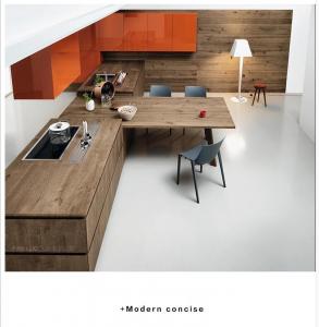 China Plywood Walnut Veneer MDF Kitchen Cabinet For house Furniture on sale