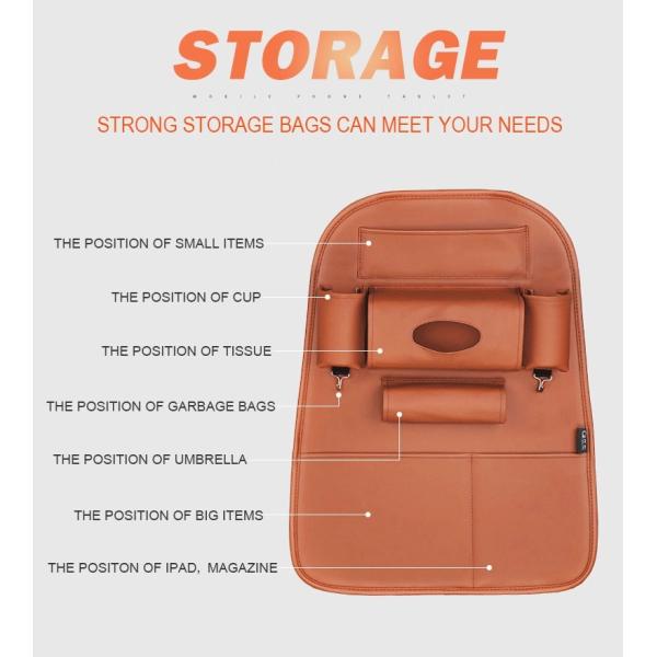 Multi Pocket Car Pocket Organizer , Durable Back Seat Storage Organizer