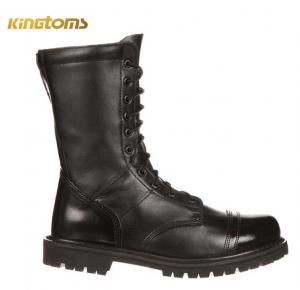 Quality 10 Side Zipper Ceremonial High Military Combat Boots Full Grain Leather wholesale