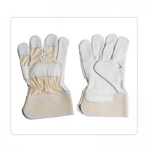 China Rubberized Cuff Leather Safety Gloves on sale