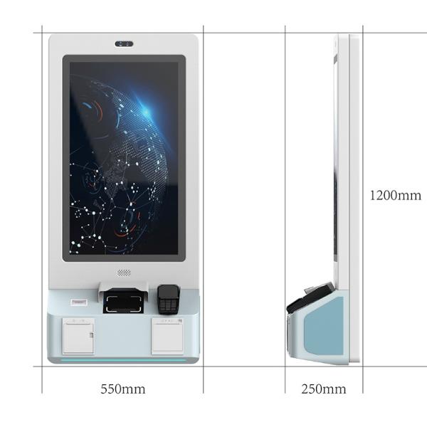 Touch Screen Self Ordering Kiosk Checkout Payment Terminal For Restaurant Supermarket