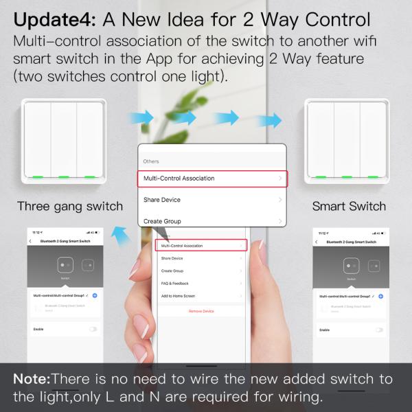 Cheap Smart Switch Work Without Internet Blue tooth Mesh Wireless Remote Control No Wifi Zigbee Required Light Switch Al