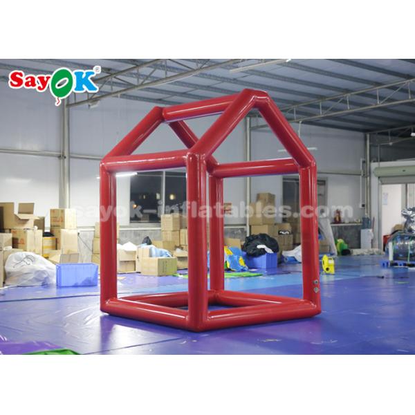 Red Custom Inflatable Products , 0.6mm PVC Tarpaulin Cube Inflatable Photo Booth Frame For Advertising