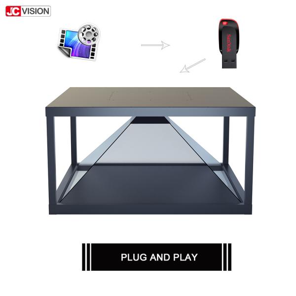 Cheap 100x100cm Transparent LCD Screen 360 3D Pyramid Hologram With Digital LED Sign for sale