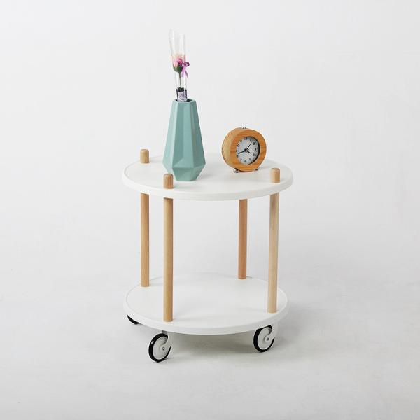 Cheap Foldable Double-Shelf Modern Side Table with Customized Color Storage Trolley for sale
