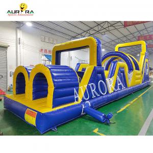Quality Blue Yellow Giant Inflatable Obstacle Course Jumping Castle Bounce House wholesale