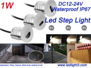 Quality Mini 1W Led Inground Lighting Step light IP67Waterproof DC12-24V Led lamp three ways of lighting outlet Wall lamp wholesale