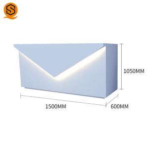 NFS Matte Solid Surface Reception Desk Repairable Shaped Processing
