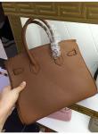 hot sell 30cm 35cm high quality brown ladies handbags litchi leather handbags