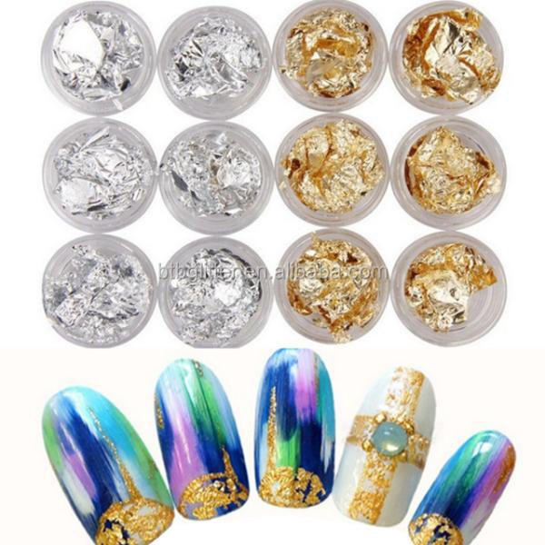 3D Gold Foil Nail Art with Silver Foil and Drill Nails Vacuum Craft Supplies