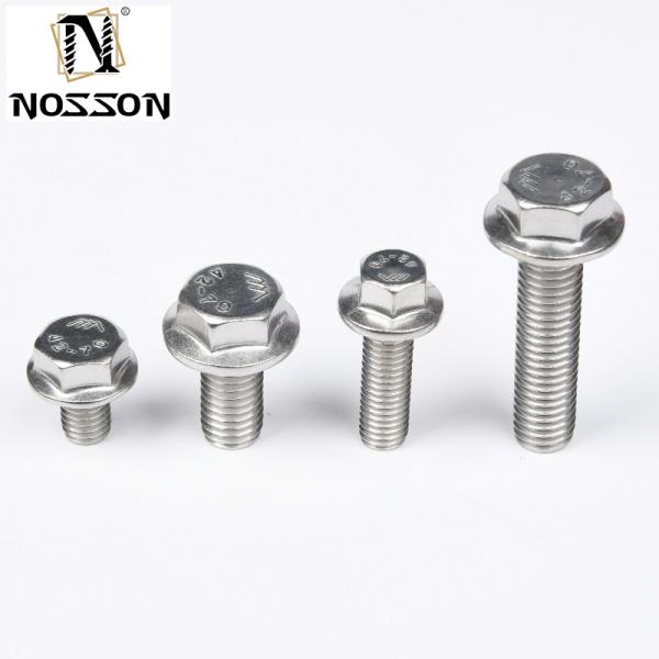 Grade Carriage Bolts Sliver Stainless Steel Hexagon Flange Head Fully Threaded for Fixing and Grade A2-70/A4-80/304/316