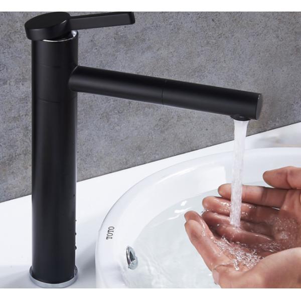 Bathroom Black Golden Retractable 35mm Pull Out Sink Faucet