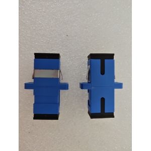 Blue SC To SC Simplex Adapter Flanged Telecommunication Network