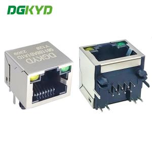 China DGKYD561188AB1A1DY128 Network Socket 8P8C Connector Horizontal With Lamp / Shield on sale