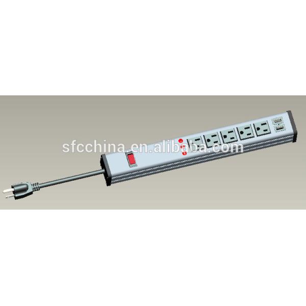 dual USB port UL 5 outlet power strip with surge protector