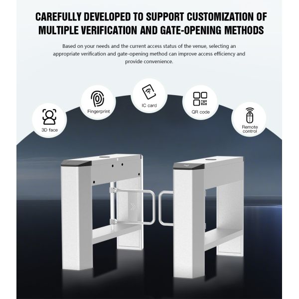 DC24V Brushless Motor Network Access Control Turnstile Smart Security Gate IP55