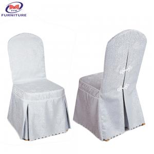 Quality White Long Skirt Hem Chair Slipcover With Portable Buttons Covers And Sashes wholesale