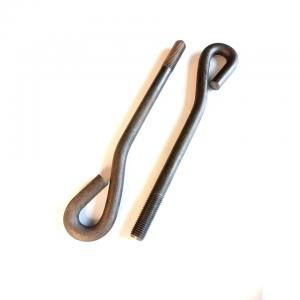 Quality J 9 Type Foundation Anchor Bolts Galvanized Plain Carbon Steel M10 100mm Bend Hook Screw wholesale