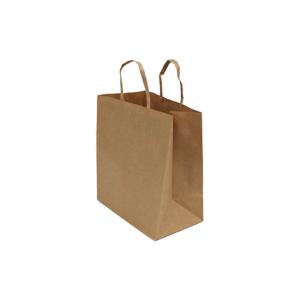 China Coffee 2 Cup Food Takeaway Paper Bags , Brown Kraft Paper Bag With Handle C2S 1mm on sale