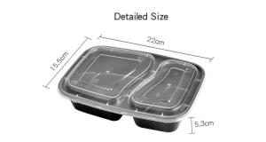 Quality Microwave Take Out Food Box 2 Compartment Disposable Plastic With Lid wholesale
