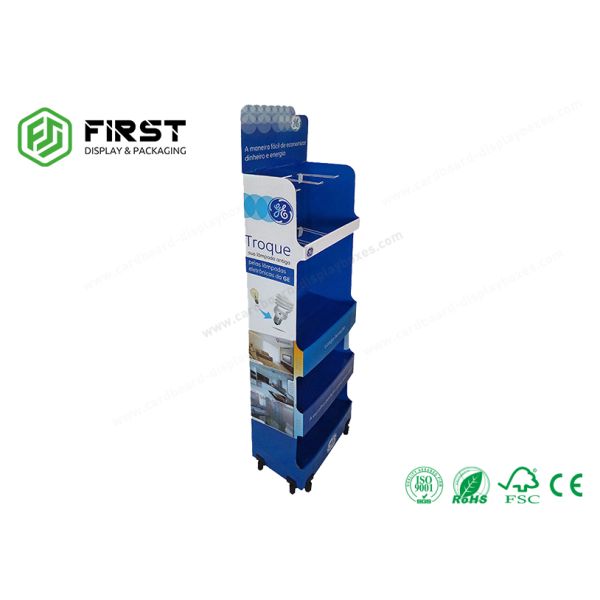 Glossy Surface Floor Standing Displays Customized POP Promotion Carton Paper Cardboard Display
