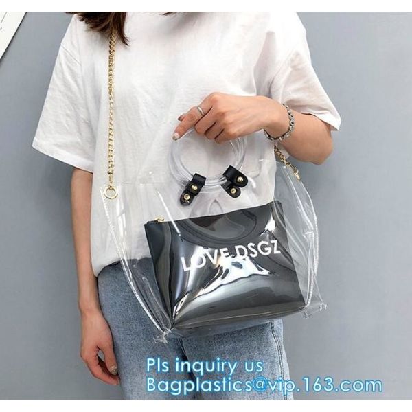 Purses PVC Vinyl Plastic Purse Bag Handbag Ladies, Summer pvc tote bag lady transparent PVC handbags, Shoulder Handbag H