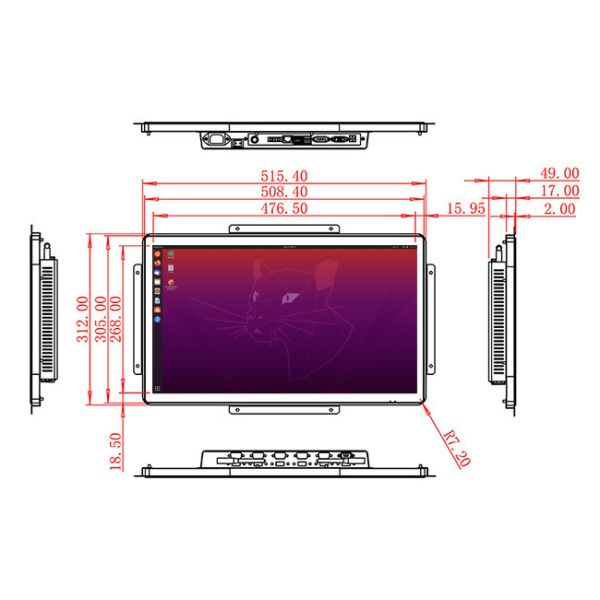 21.5-Inch Linux Touch Control Console for Digital Signage, Factory Dashboards, Transportation Hubs, and Exhibition Displays