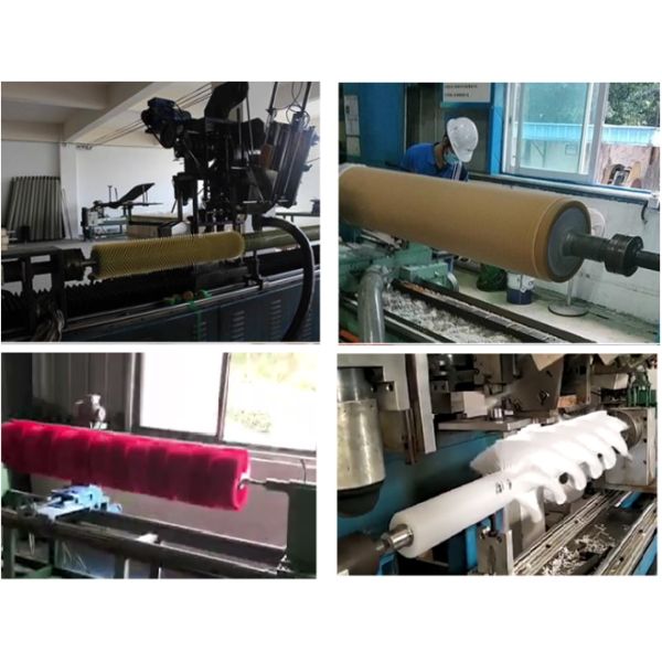 Food (Fruit And Vegetable) Industry Cleaning Equipment Cylinder Brushes , PP / Nylon Cylindrical Roller Brush