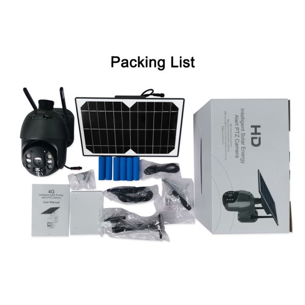 2K 4G Solar Camera Cloud Storage 8W Solar Panel 15600mAh Rechargeable Battery Camera