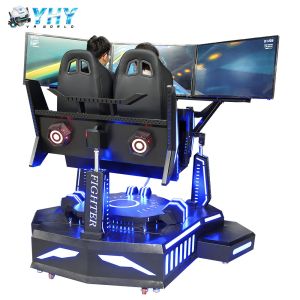 2 Players Three Screen Racing Simulator Adjustable Driving Game Steering Wheel