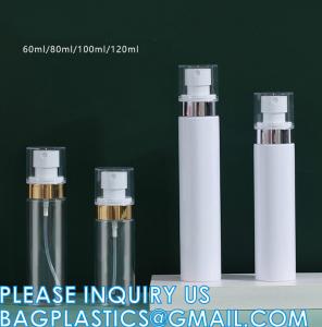 Quality Cosmetic Spray Bottles PET Plastic 60ml 80ml 100ml 120ml Gold Plating Pump Water Liquid Spray Bottle OEM wholesale