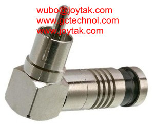 RCA plug right angle Connector Compression Type for 75ohm RG6U RG59U Coax Cable