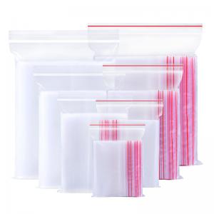 China Self Sealing PE Mini Zipper Poly Bags Clear For Packaging Food on sale