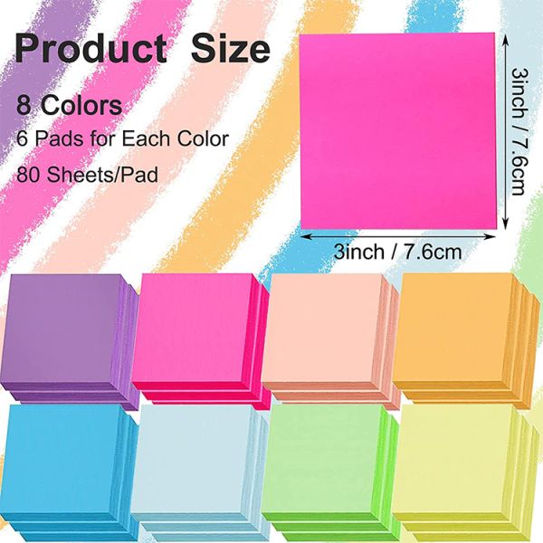 High-end Customizable LOGO Aesthetic Colorful Sticky Note School Supplier Self-Stick Papeleria Sticky Note