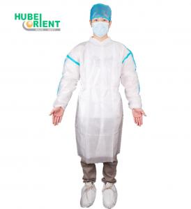 Quality Excellent Resistance Hospital Use Disposable PP+PE Isolation Gown With Seam Tape wholesale