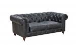 American Vintage Style Two Seater Leather Sofa For Home / Hotel Furniture