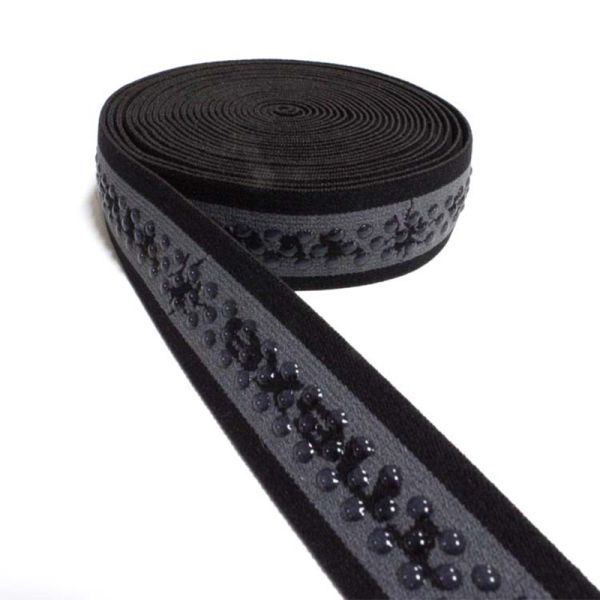 Black 2.5cm Anti Slip Webbing Fitness Silicone Elastic Gripper Tape