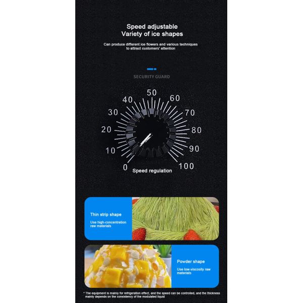 Commercial Snowflake Ice Cream Machine with Fully-Automatic Control 1300W Stainless Steel