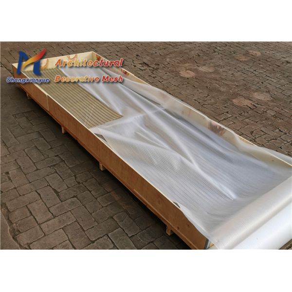 Grey Architectural Woven Wire Mesh 12mm Crimped Stainless Steel Square Mesh