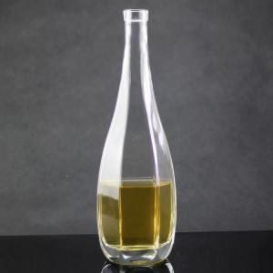 Quality Glass Collar Olive Oil Packaging Bottles with Polygonal Design and Cork Cap Closure wholesale