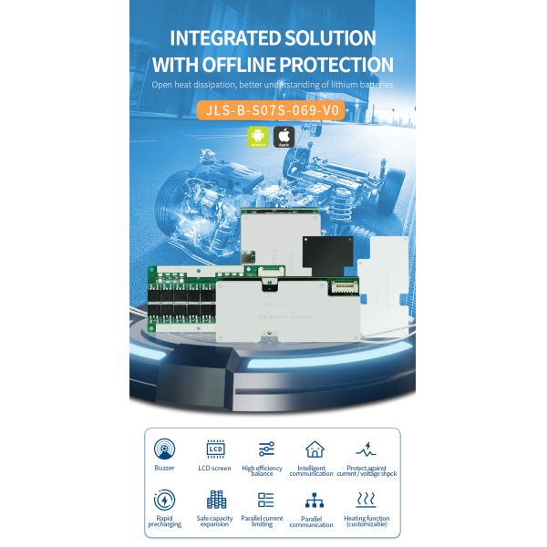 KLS Smart Lithium Battery BMS 16S-24S 60A-200A 144V Li-ion Lifepo4