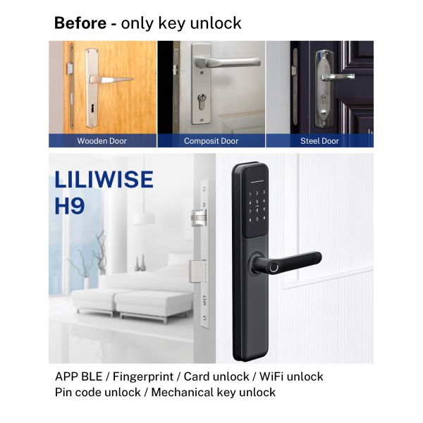 Tuya WiFi Smart Electric Digital Door Lock Waterproof Fingerprint Door Locks