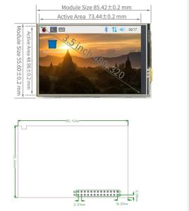 Quality 3.5 inch TFT lcd module with RTP, 480×320 resolution, HDMI interface, compatiable of Raspberry 4B/3B/2B wholesale