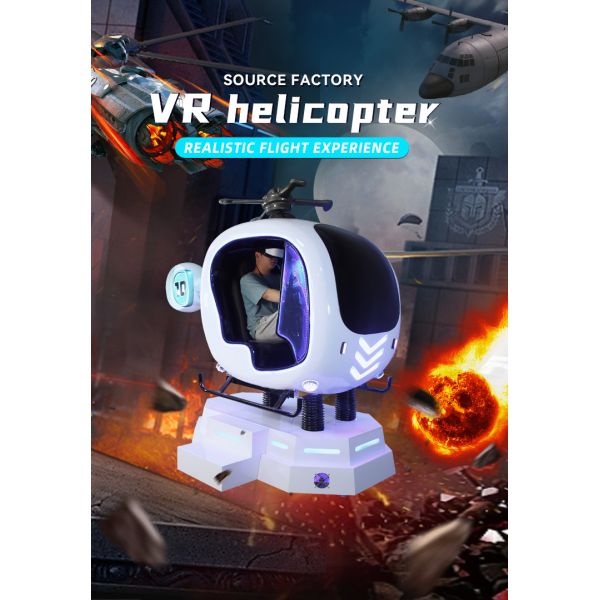VR Helicopter Ride Single Player Flight Plane Simulator 9d Vr Experience Game Machine for Shopping Mall
