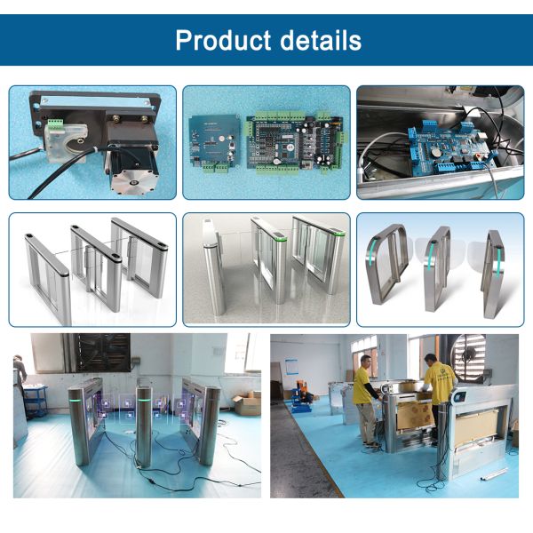 304 Stainlees Steel Pedestrian Security Gate , Swing Gate Turnstile Full / Semi Automatic