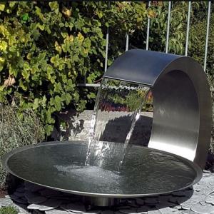 Quality Modern Metal Sculpture Garden Art Stainless Steel Water Bowl Fountain wholesale